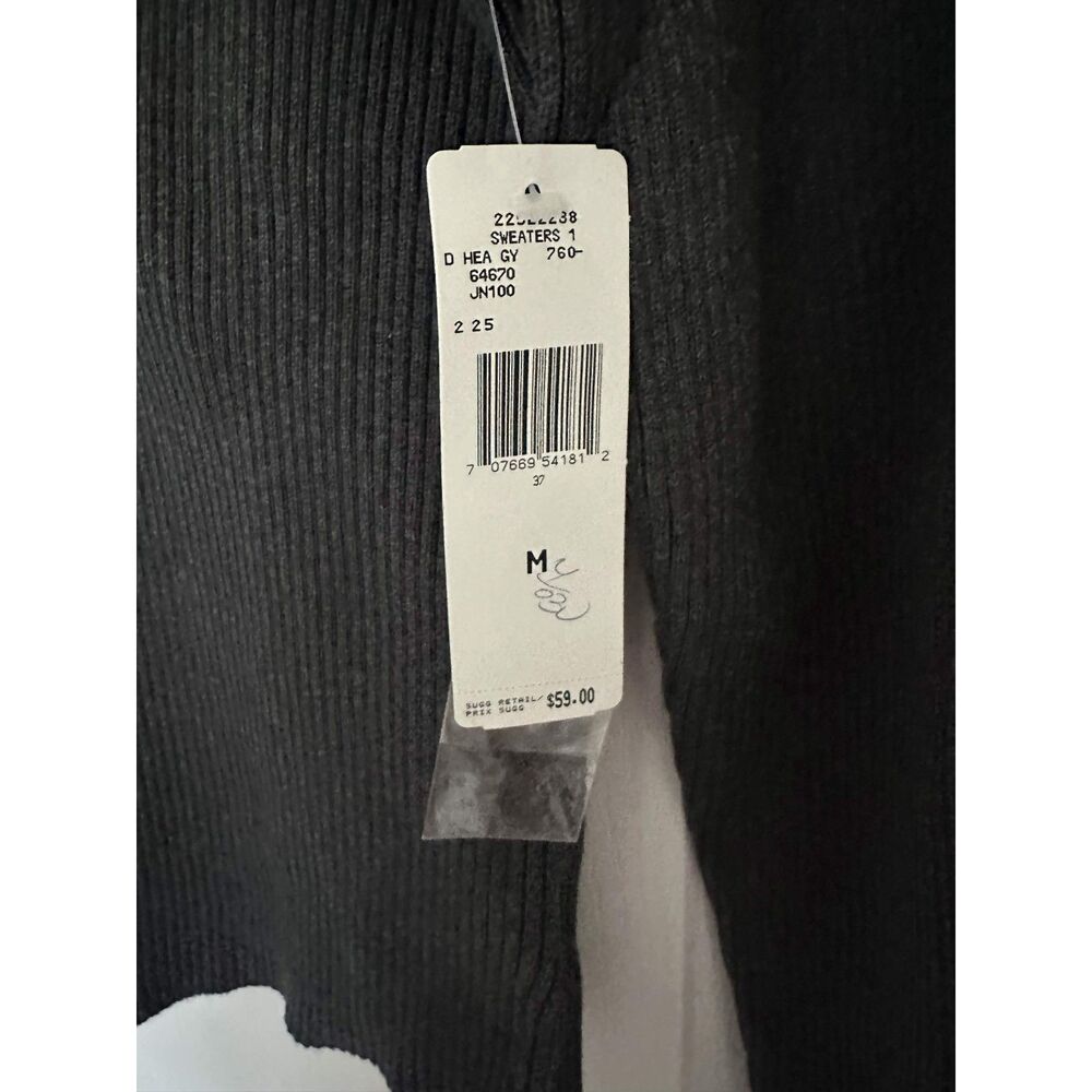 Jones New York Sport Ribbed Turtleneck Sweater NWT Gray Cotton Size M - Picture 3 of 7